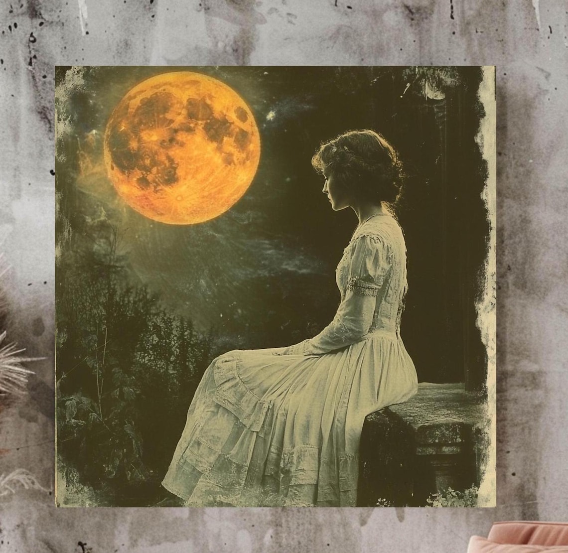 Vintage Goddess Wall Art, Antique Celestial Decor