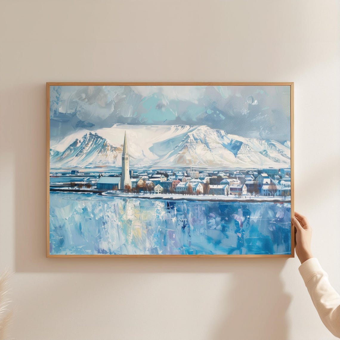 Reykjavik Iceland Print Hallgrmskirkja Church Winter Cityscape