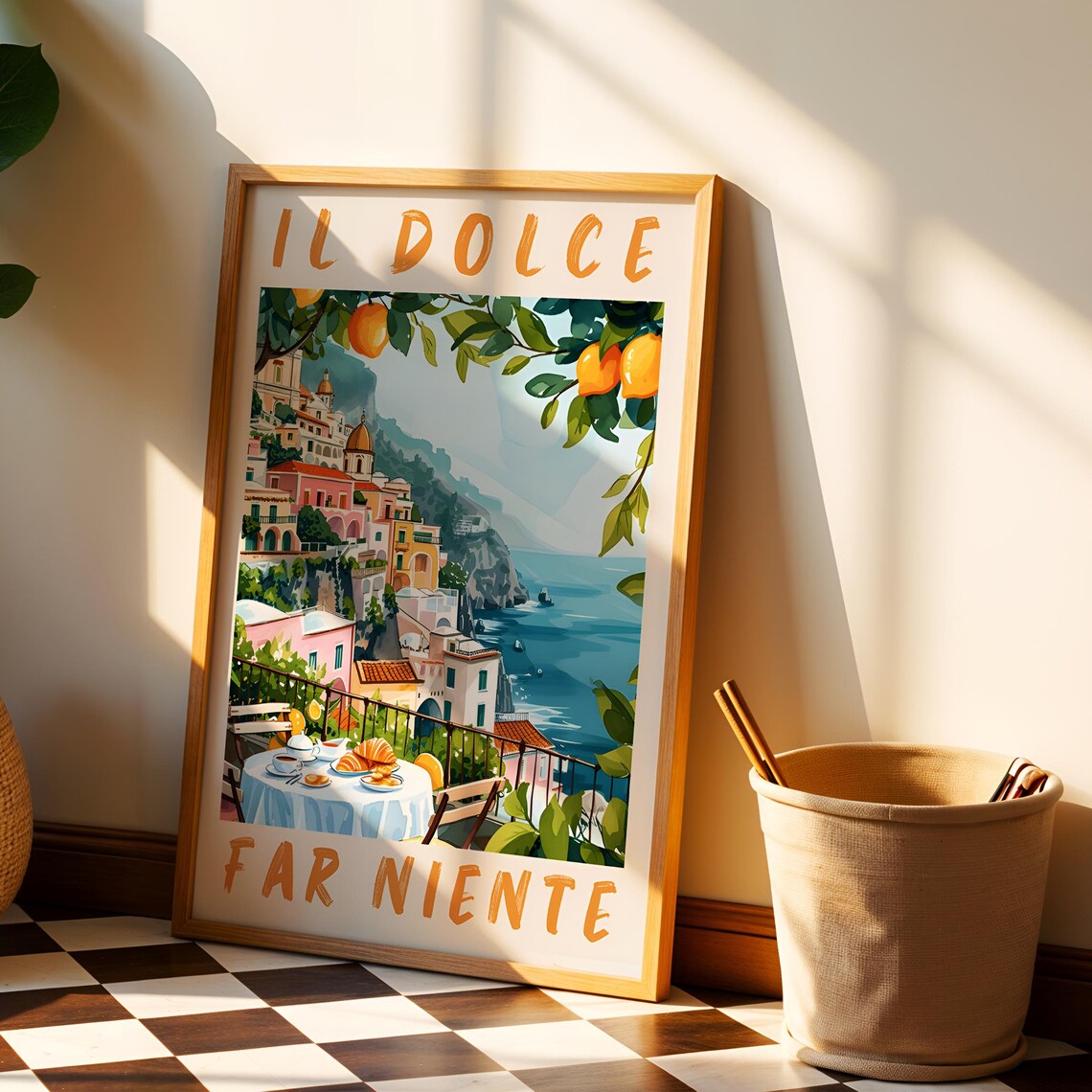 Il Dolce Far Niente Italy Coast Terrace Breakfast Travel Art Poster - Image 8
