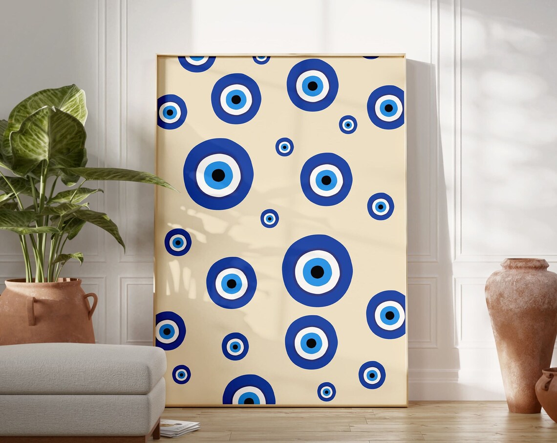 Evil Eye Art Print, Traditional Boho Wall Decor - Image 2