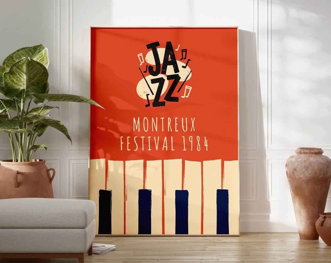 Jazz Festival Retro Music Poster Print