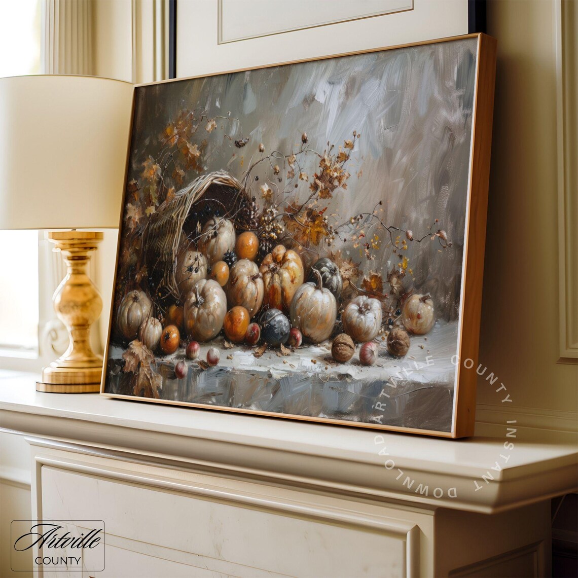 Thanksgiving Harvest Still Life Set of Four Vintage Fall Kitchen Poster - Image 4