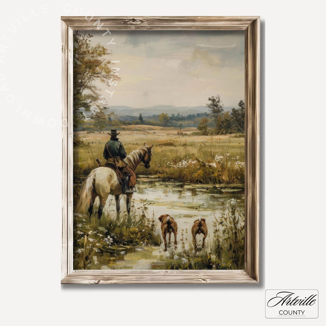 Vintage Hunting Gallery Set Five Equestrian Horse Scene Poster - Image 2