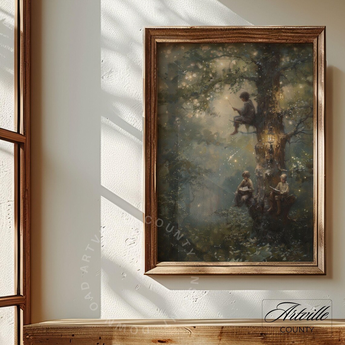 Whimsical Tree Oil Painting, Vintage Fairy Tale Art Print - Image 5