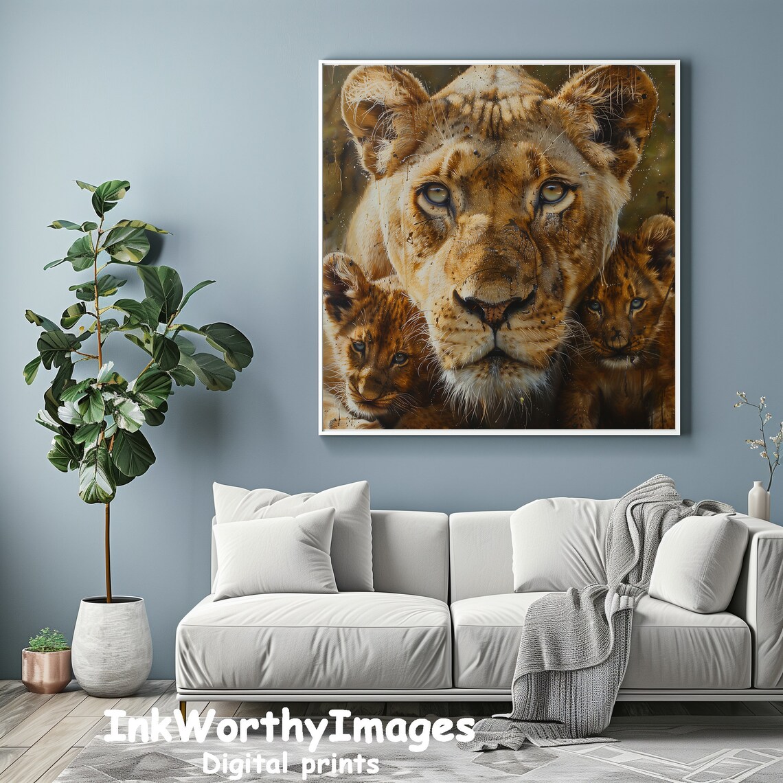 Lioness With Cubs, Majestic African Safari Portrait - Image 3