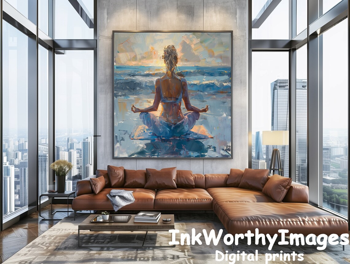 Meditation By The Sea, Peaceful Beach Art Print - Image 2