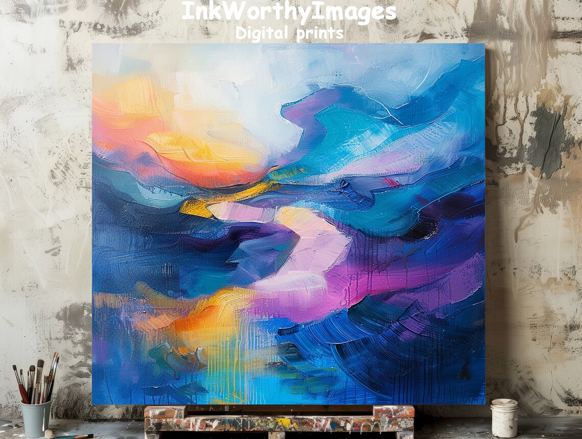 Serene Abstract Color Flow, Modern Art Print