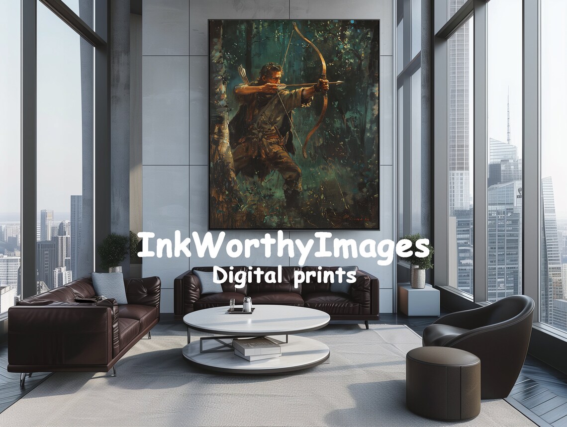 Medieval Archer Painting, Fantasy Warrior Decor - Image 3