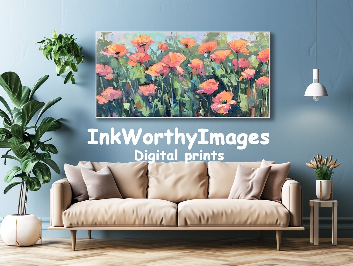 Abstract Poppy Field, Vibrant Nature Landscape - Image 4