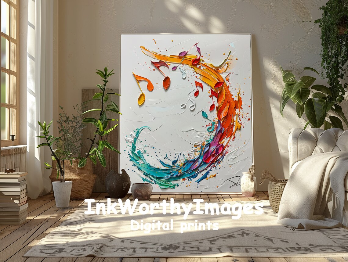Musical Notes Abstract, Vibrant Music Wall Decor - Image 5