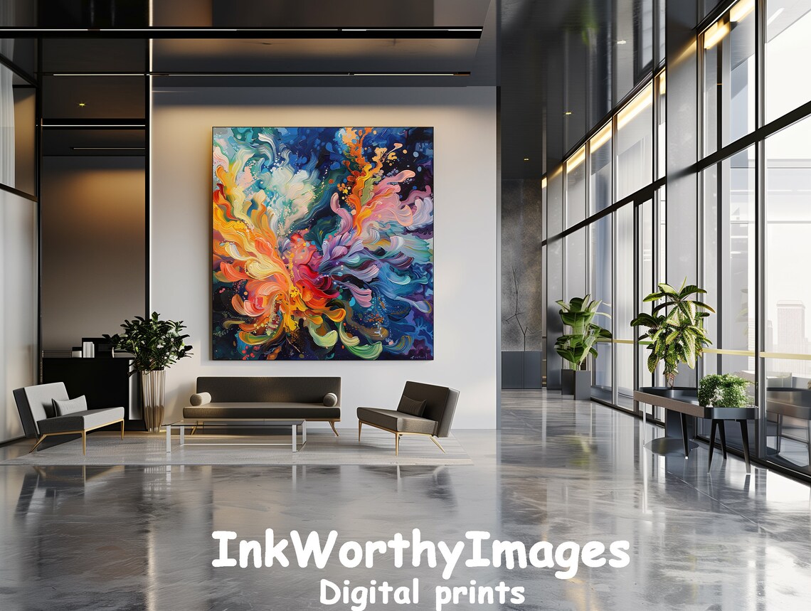 Vibrant Abstract Swirl, Dynamic Flow Art Print - Image 3