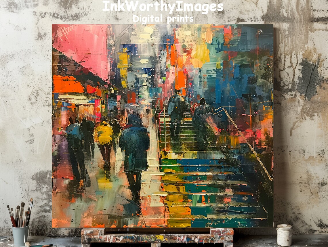 Abstract City Street Graffiti, Dopamine Decor