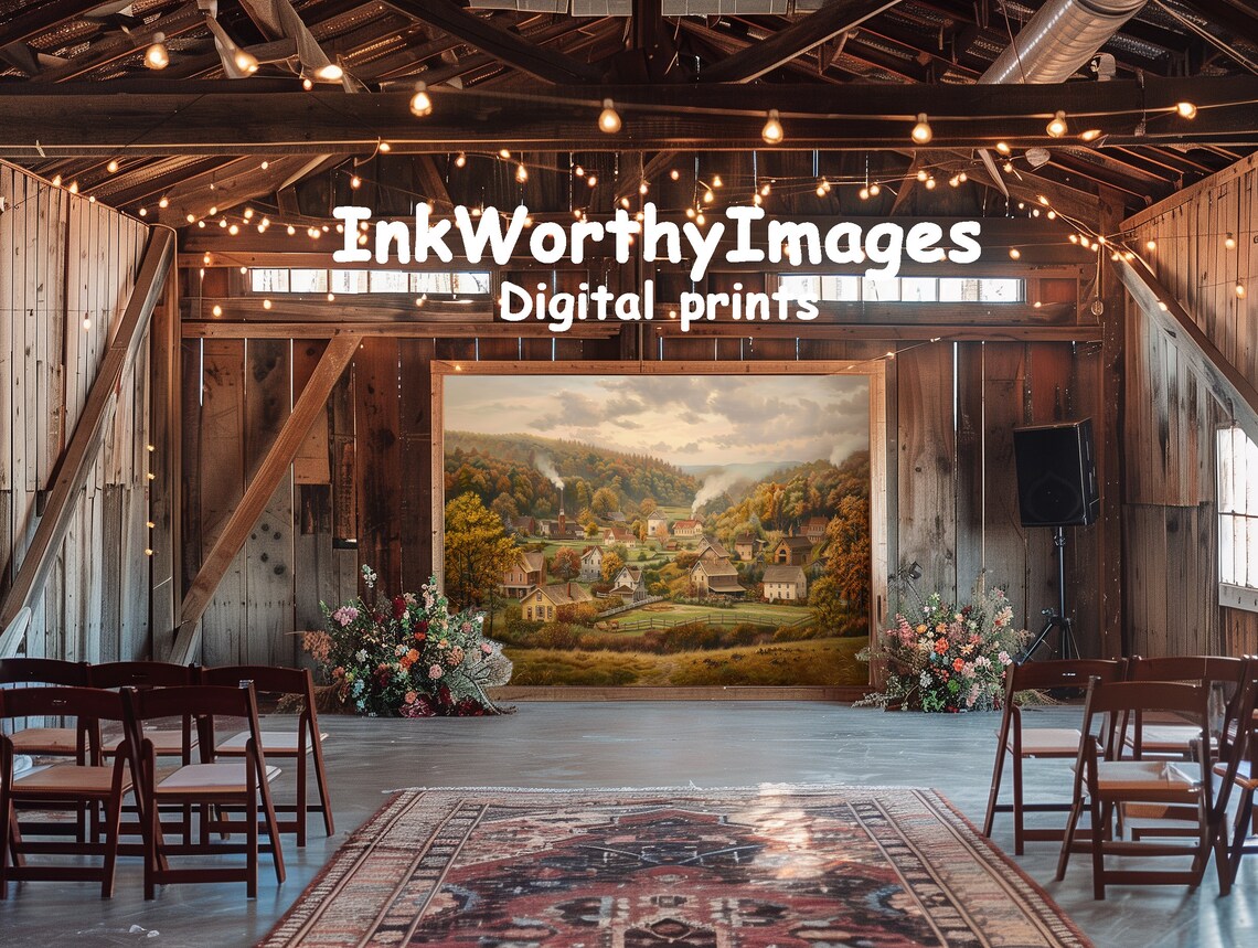 Charming Autumn Village, Cozy Fall Landscape Art - Image 6