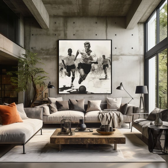 Black And White Soccer Wall Art Soccer Poster