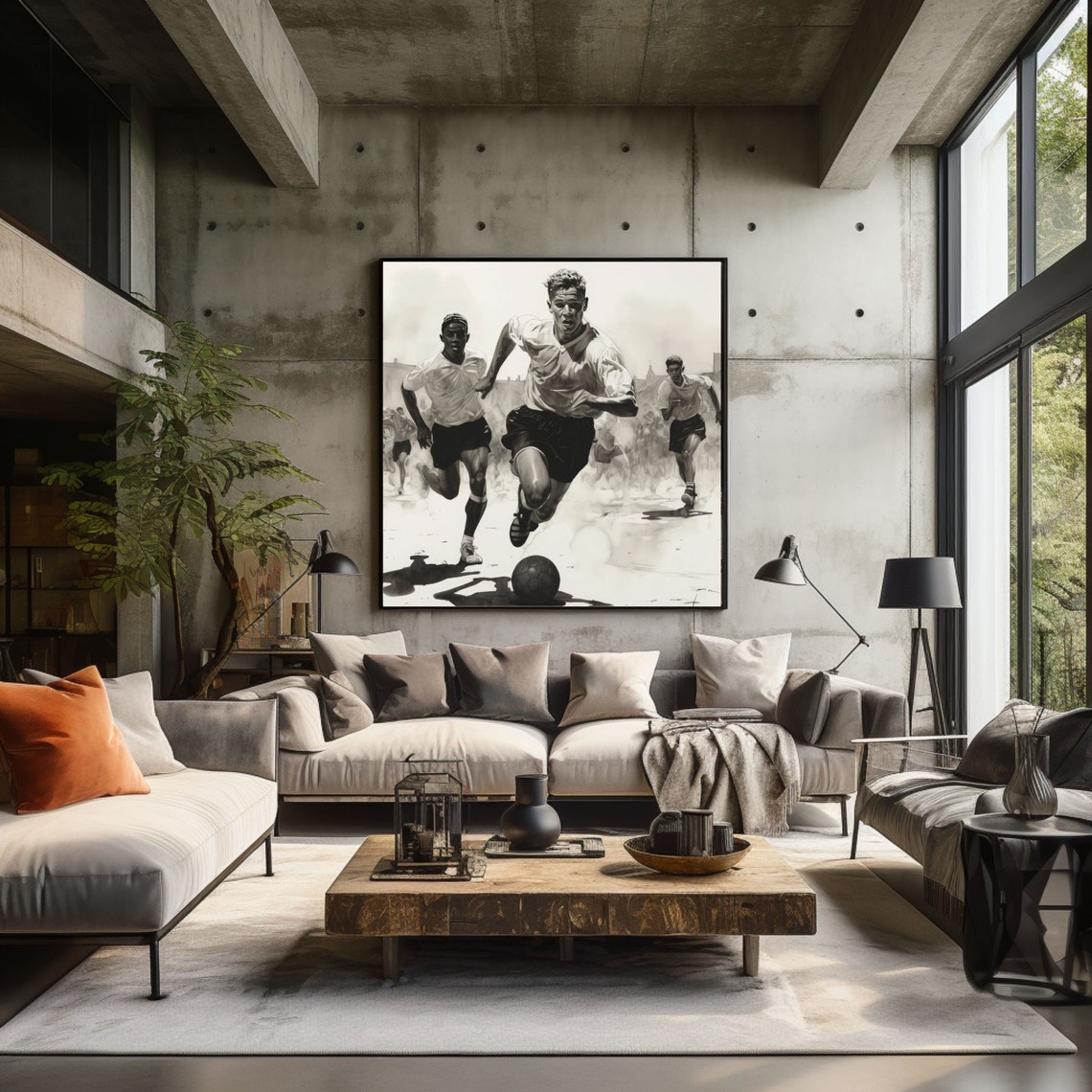 Black And White Soccer Wall Art Soccer Poster