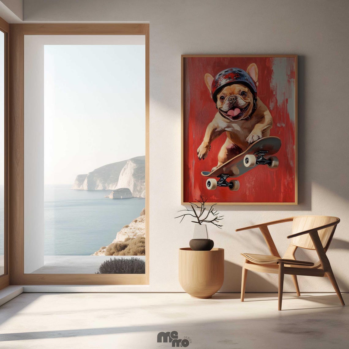 French Bulldog Skateboarding Dog, Funny Pet Decor - Image 2