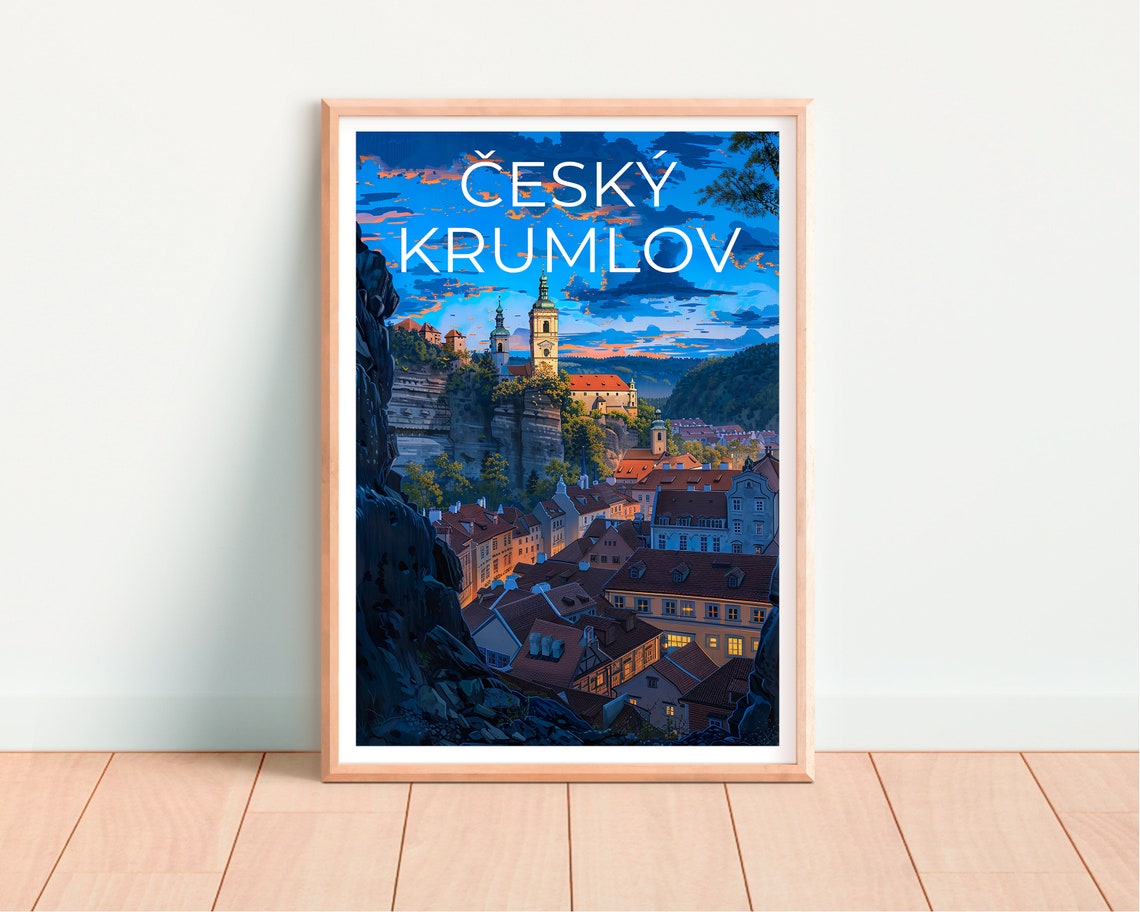 Cesky Krumlov Travel Poster Czech Republic Wall Art Czech Republic Print Esk Krumlov Poster Czech Republic Bridge Poster - Image 4