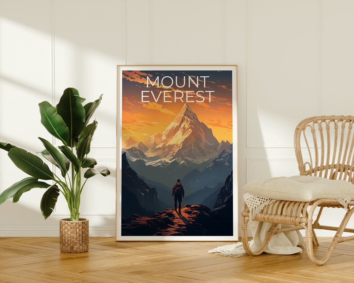 Mount Everest Himalayas Travel Poster, Nature Print - Image 2