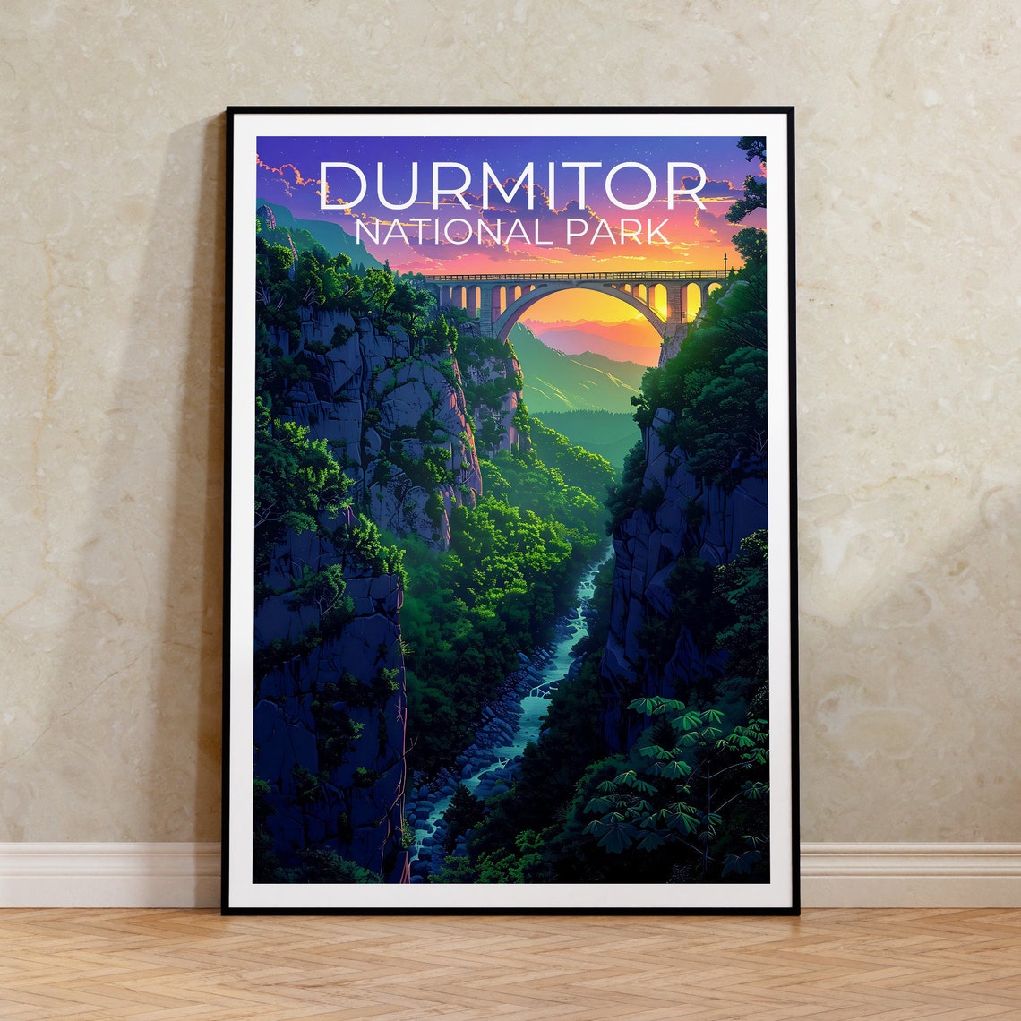 Durmitor National Park Poster Durmitor Print Montenegro Poster Montenegro Print Urevia Tara Bridge Poster Montenegro Art