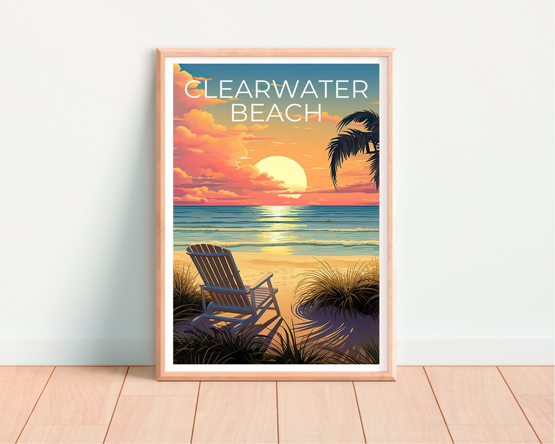 Clearwater Beach Travel Poster, Florida Art Print - Image 4