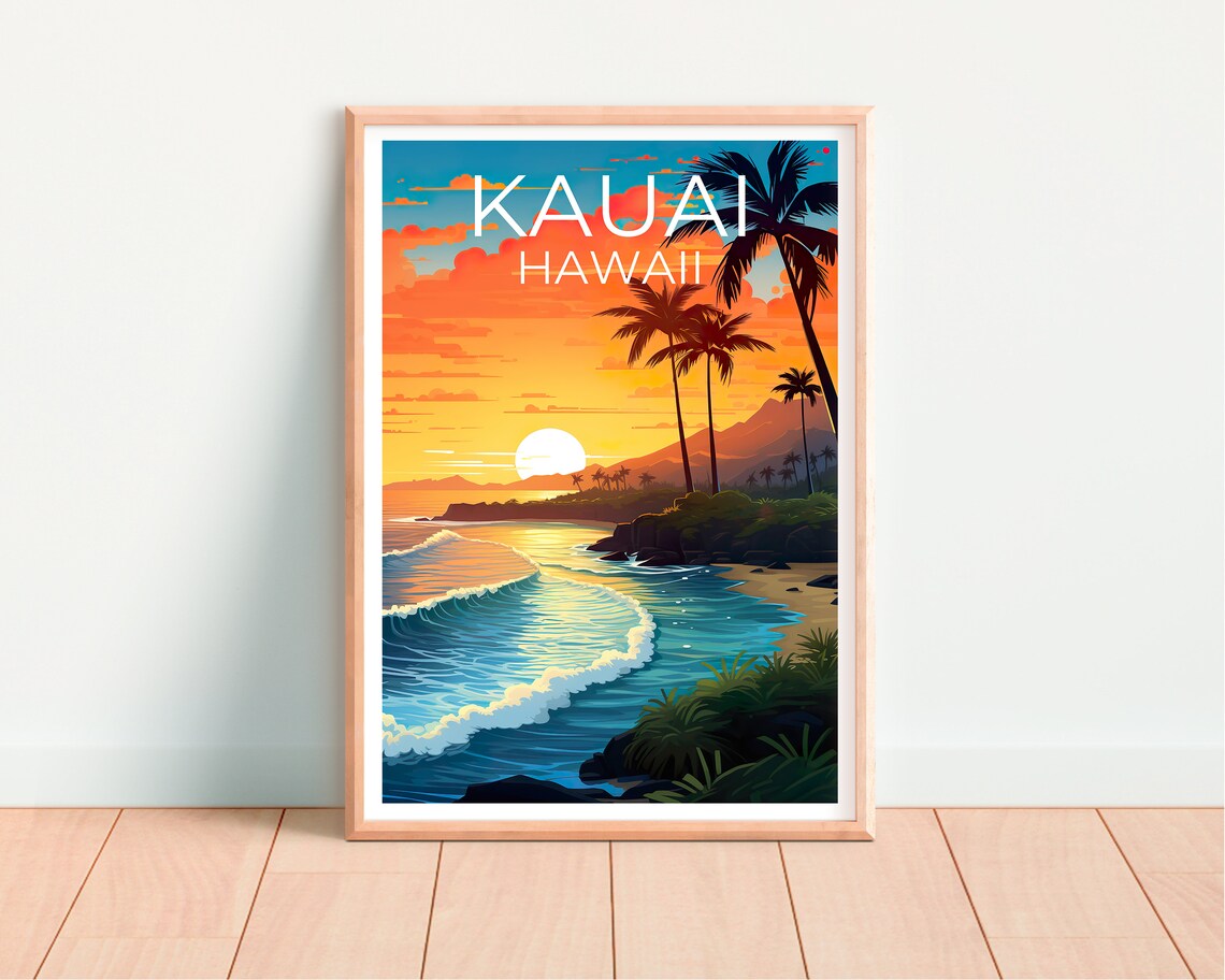 Kauai Travel Poster, Hawaii Island Art Print - Image 4