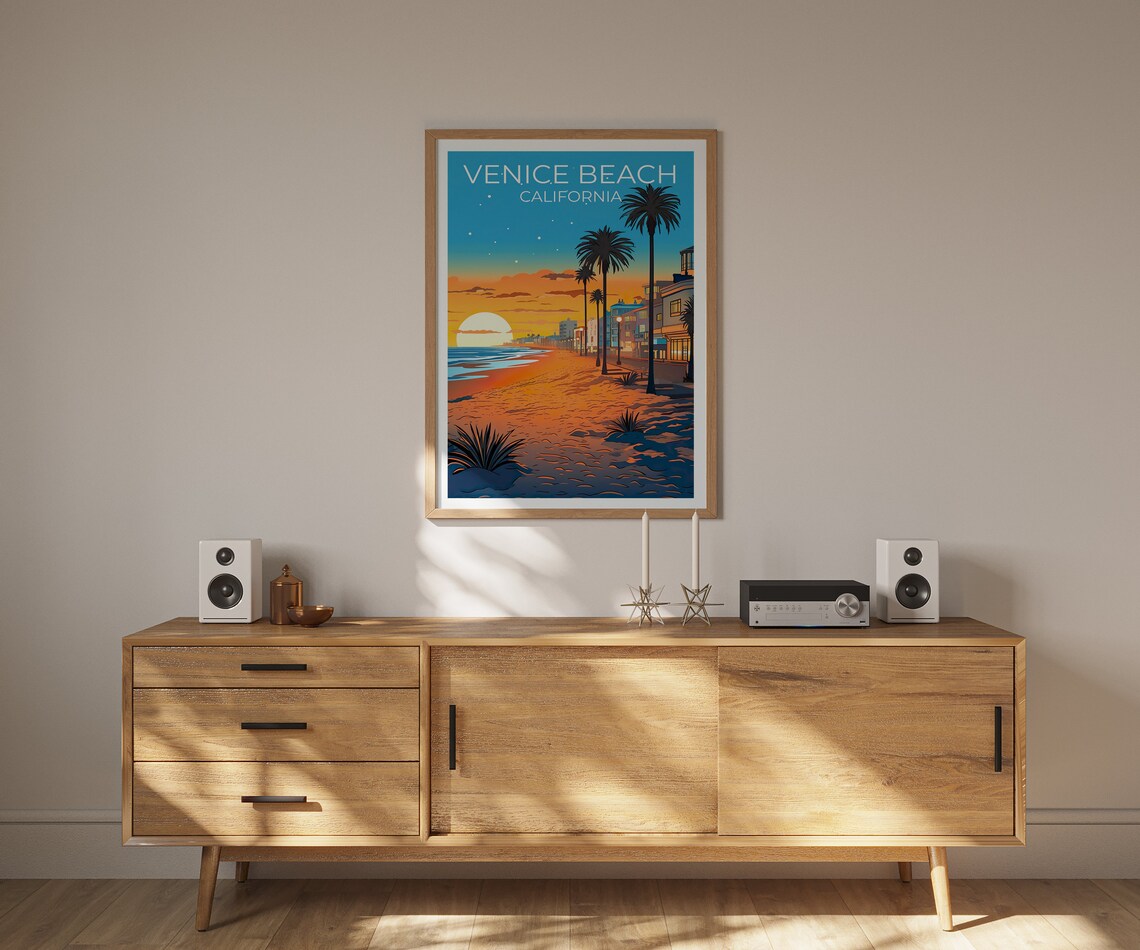 Venice Beach Travel Poster, California Wall Art - Image 2