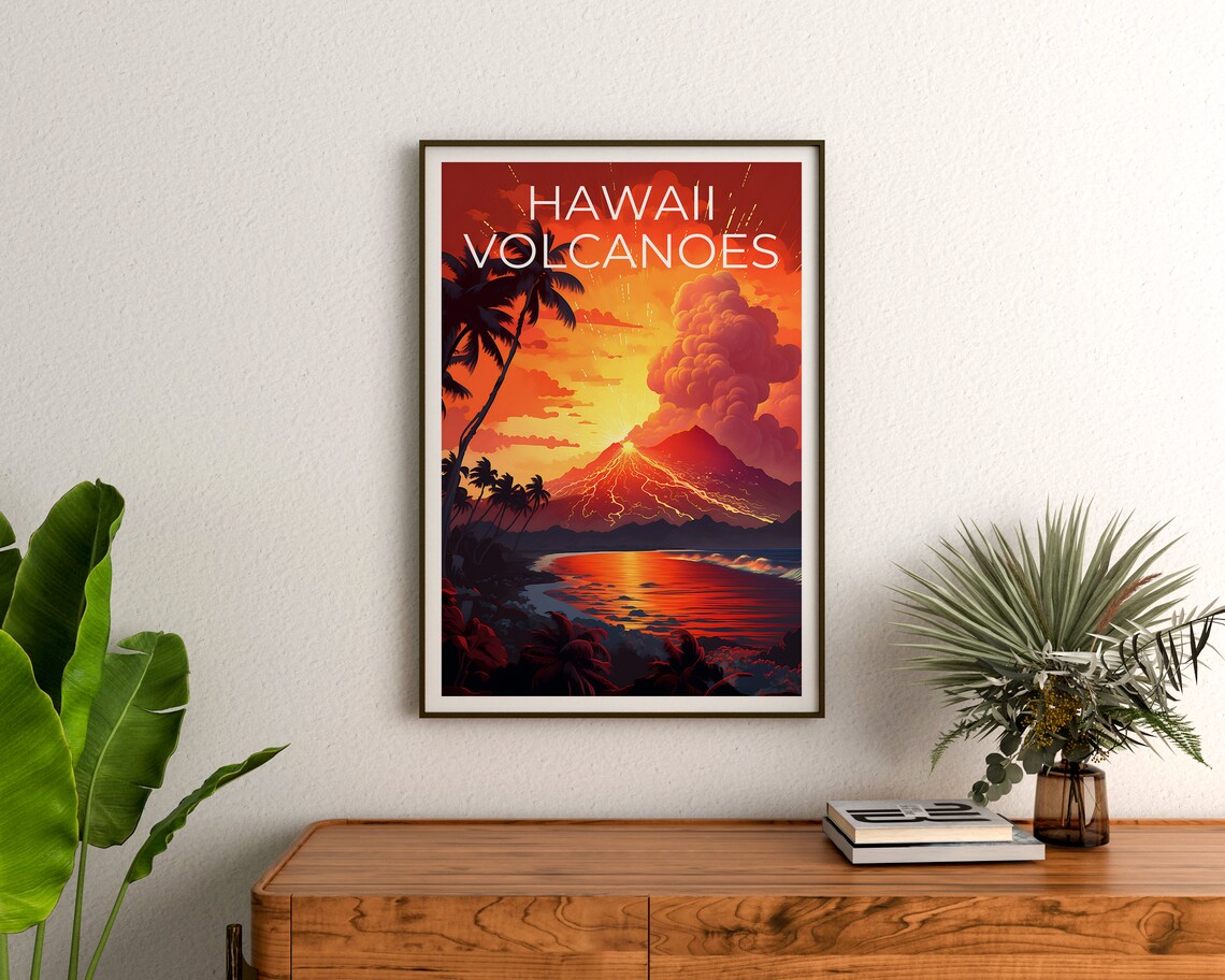 Hawaii Volcanoes Travel Poster, Hawaii Travel Print - Image 3
