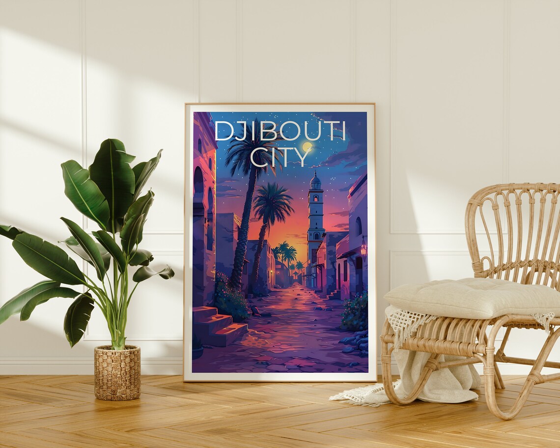 Djibouti City Travel Poster, Africa Art Print - Image 2