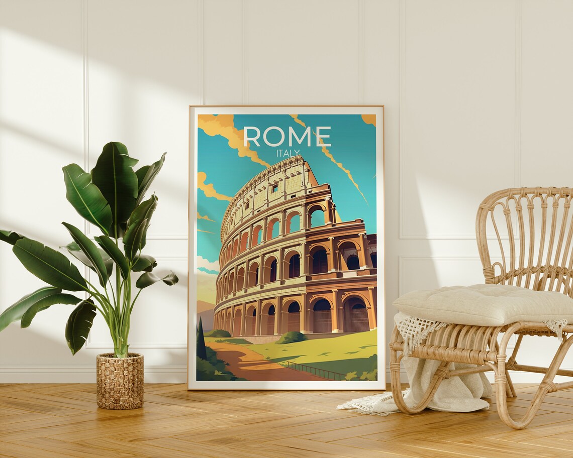 Rome Travel Poster, Colosseum Italy Art Print - Image 2