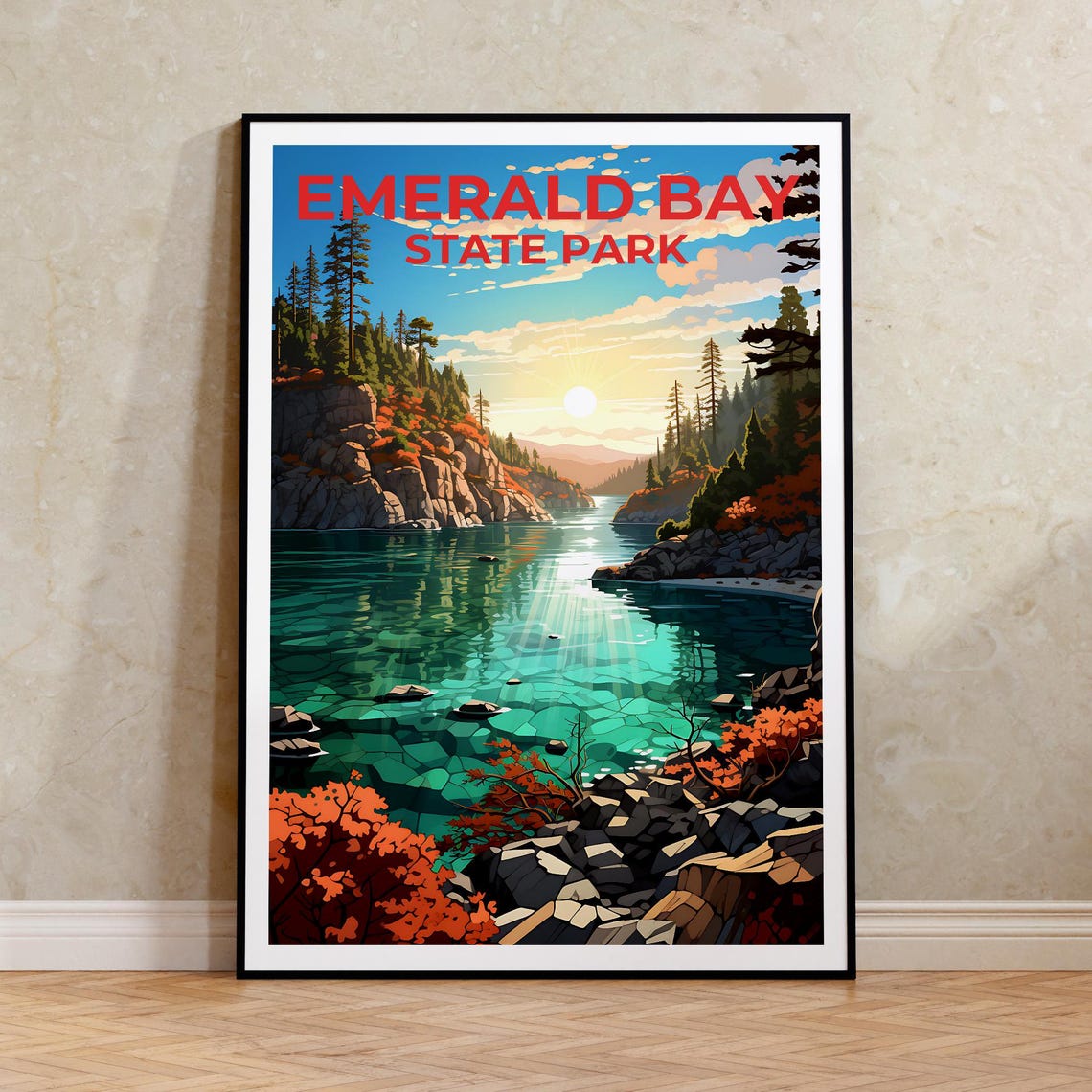 Emerald Bay State Park Lake Tahoe Green Water Cliffs View Poster