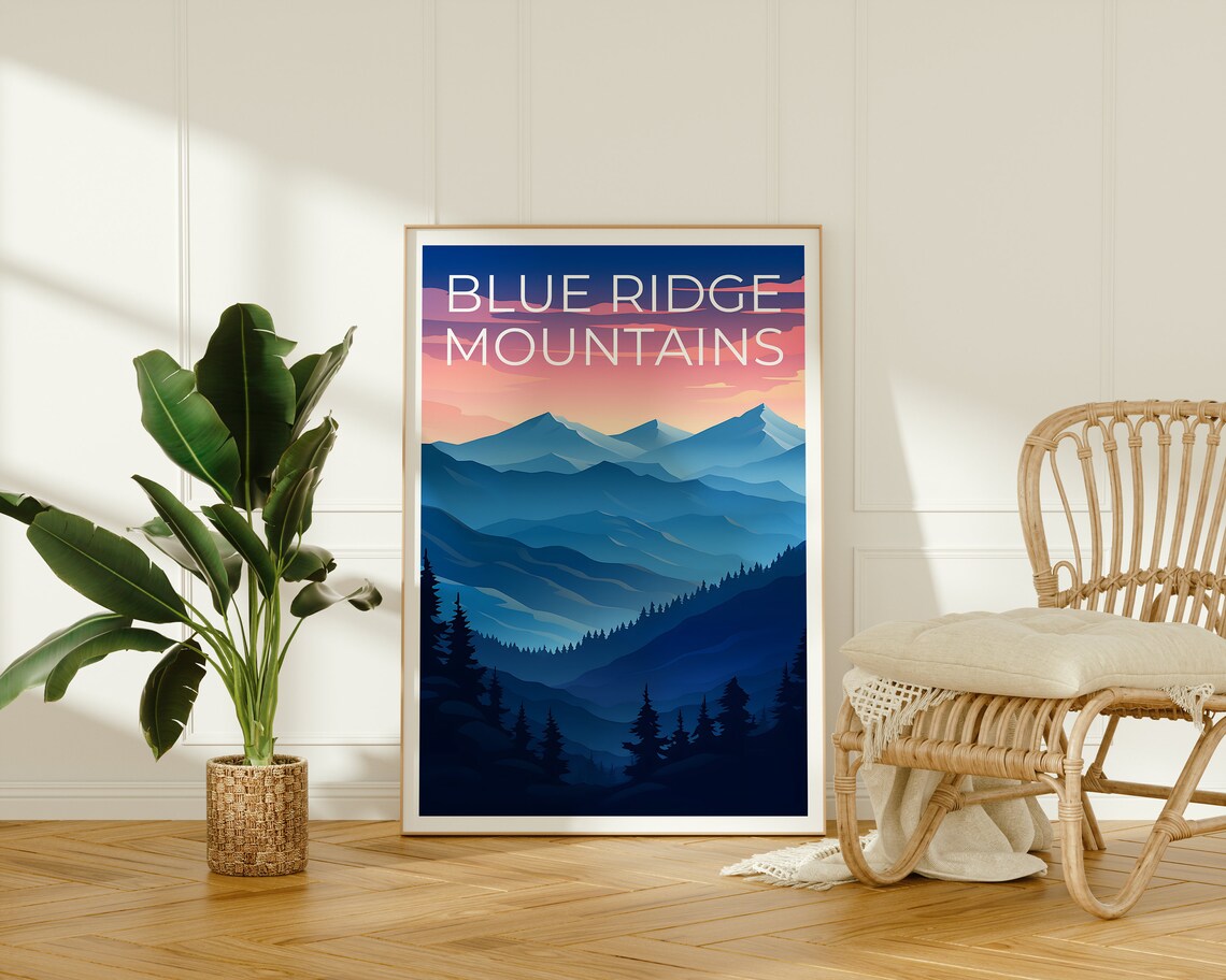 Blue Ridge Travel Poster, Mountain Landscape - Image 2