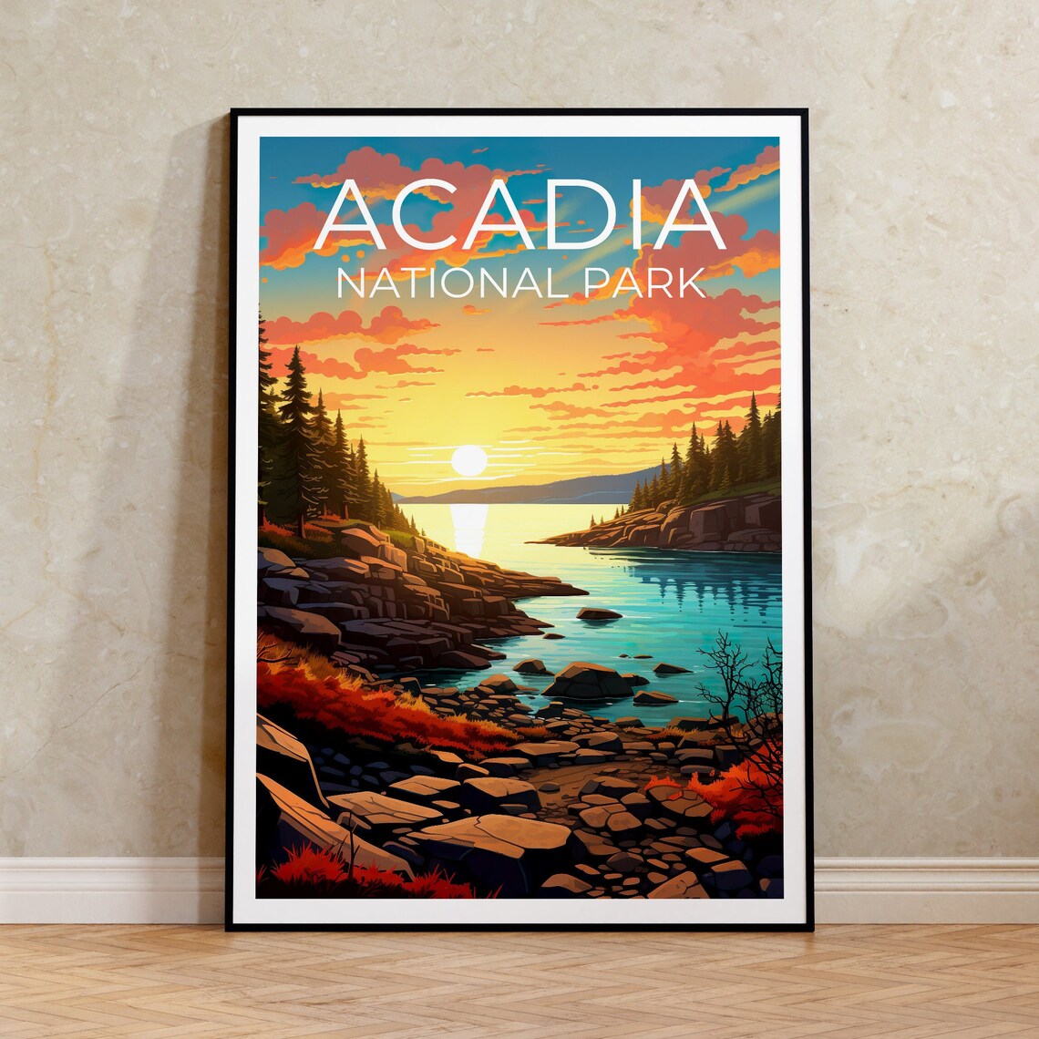 Acadia National Park, Maine Travel Poster Print