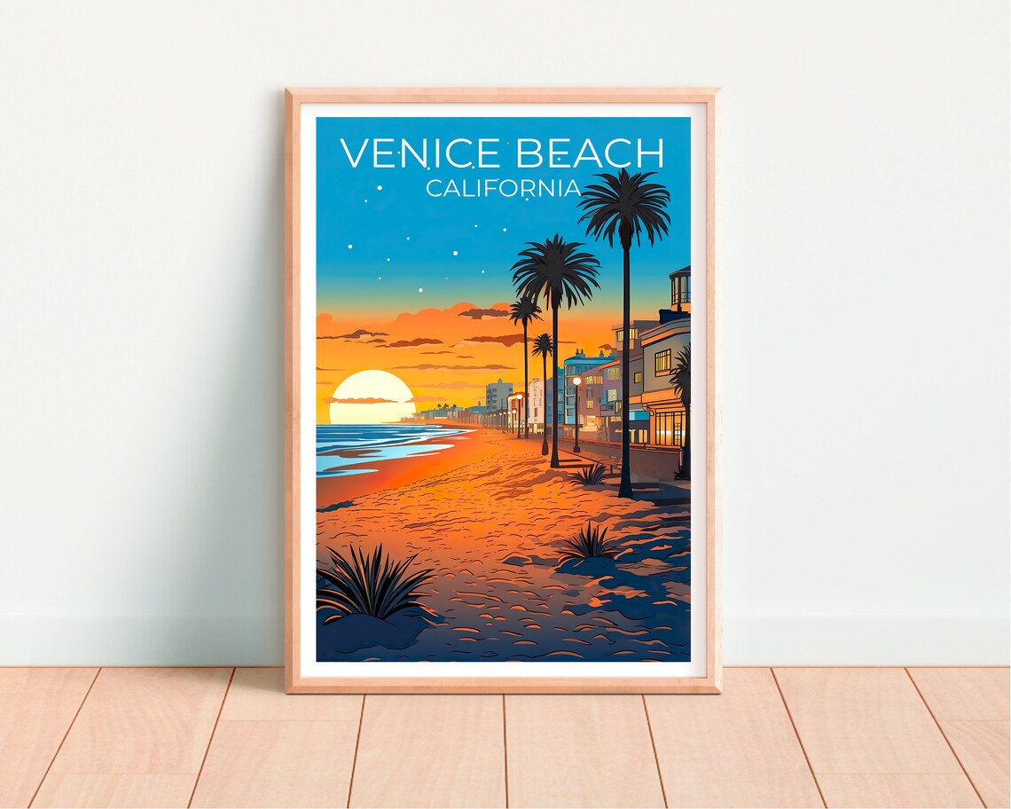 Venice Beach Travel Poster, California Wall Art - Image 4