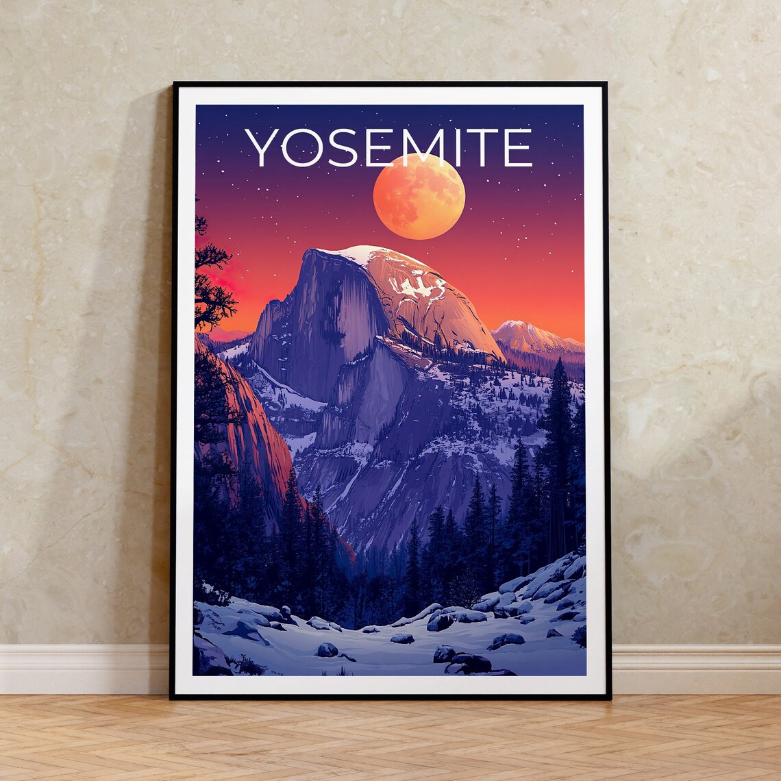 Yosemite National Park Half Dome Travel Poster