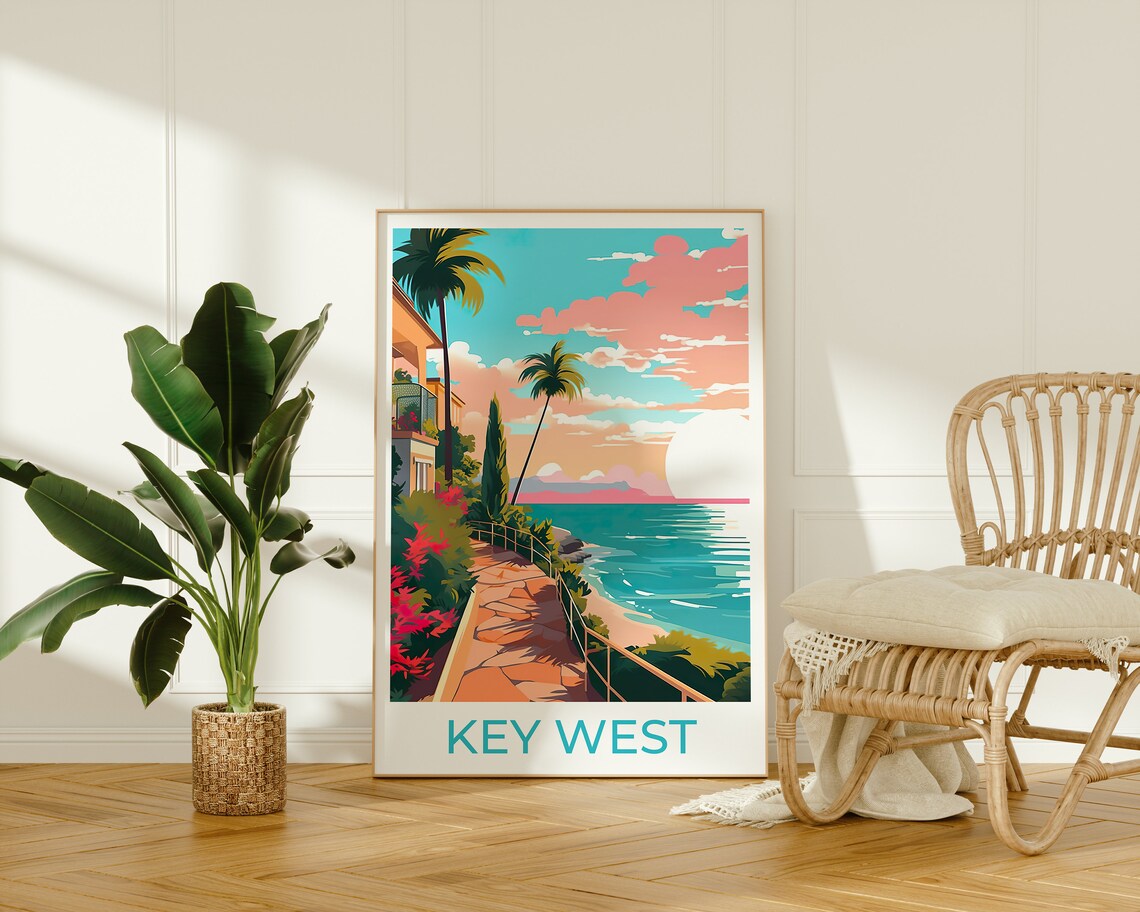 Key West Travel Poster, Florida Keys Wall Art - Image 2