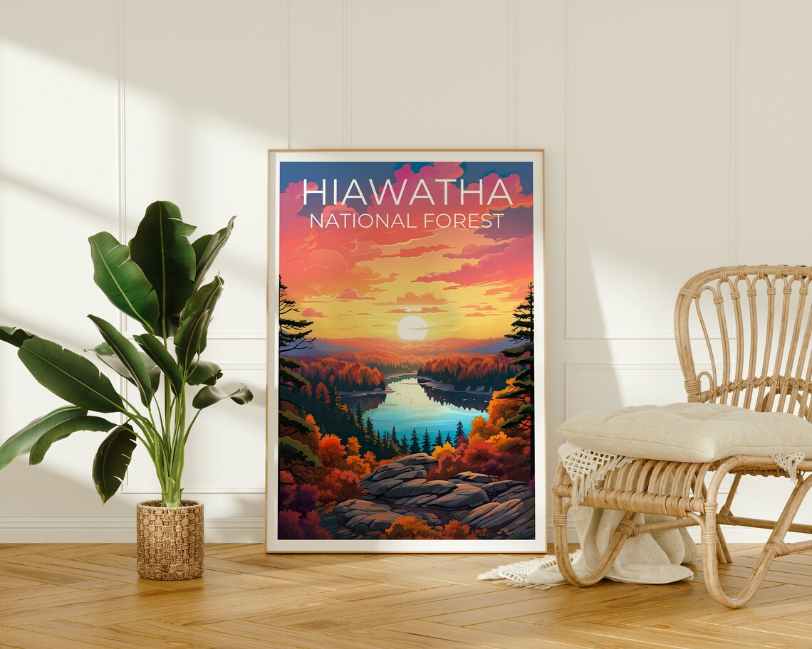 Hiawatha National Forest Travel Poster, Michigan Art Print - Image 2