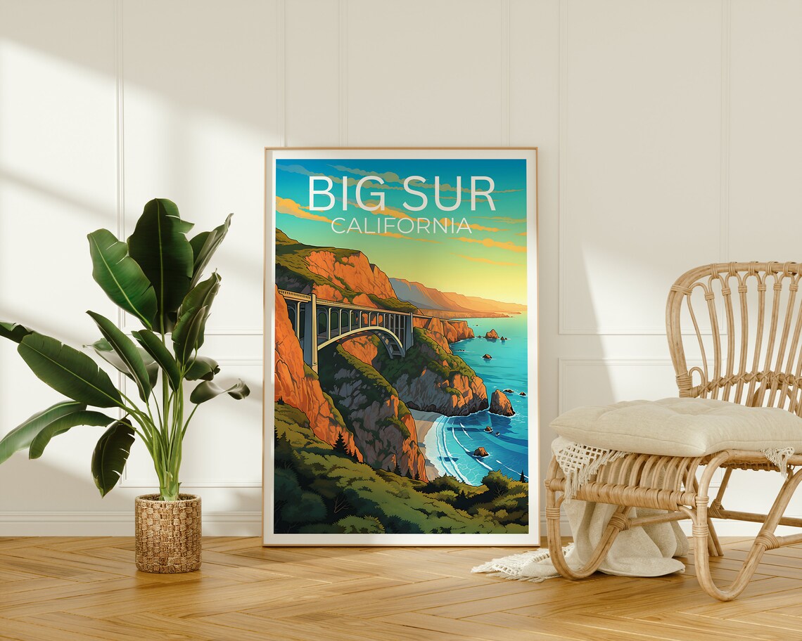 Big Sur California Travel Poster, Nature Art Print - Image 2