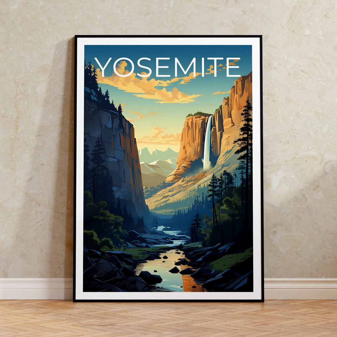 Yosemite Travel Poster, California Nature Art Print