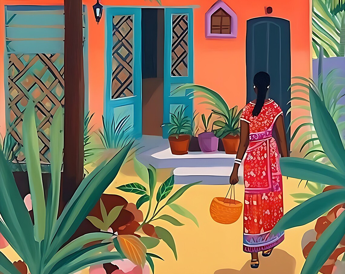 India Travel Illustration, India Travel Poster