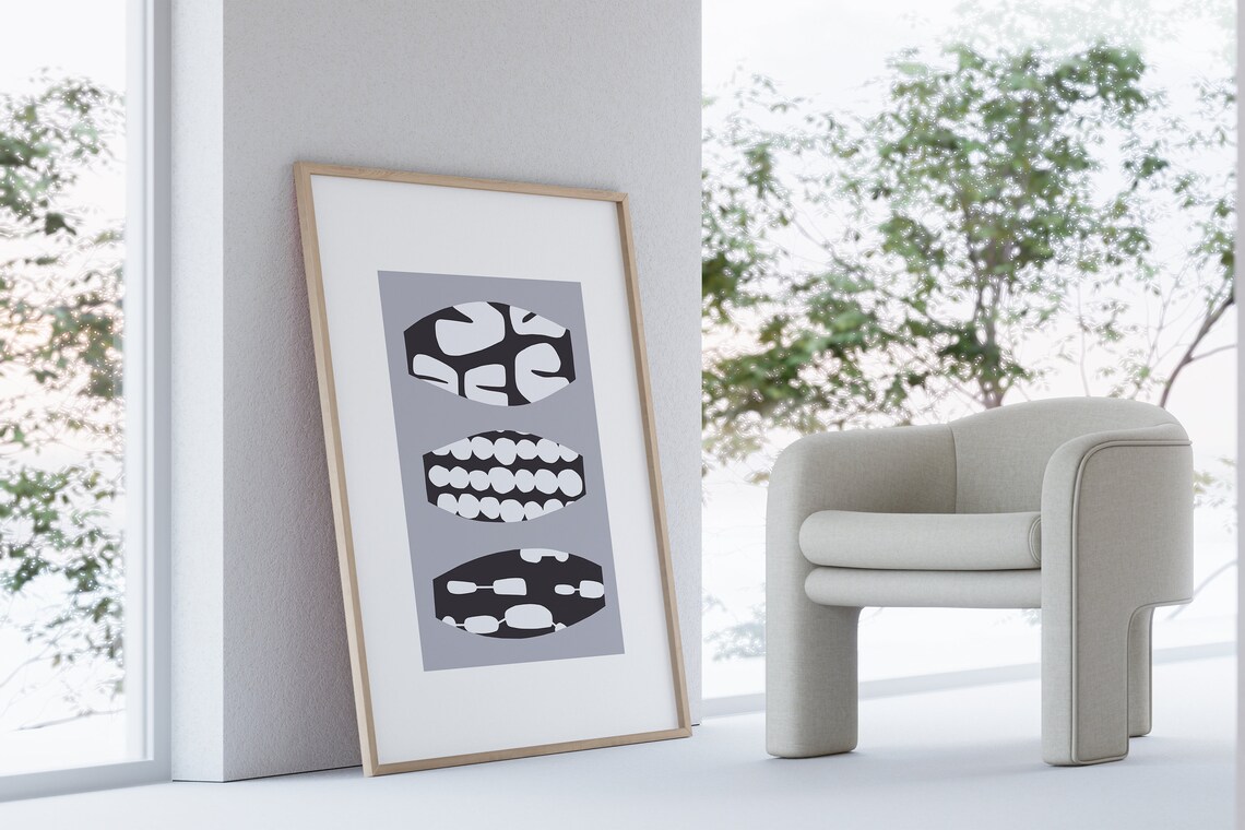 Modern Abstract Minimalist Japandi Art Print - Image 3