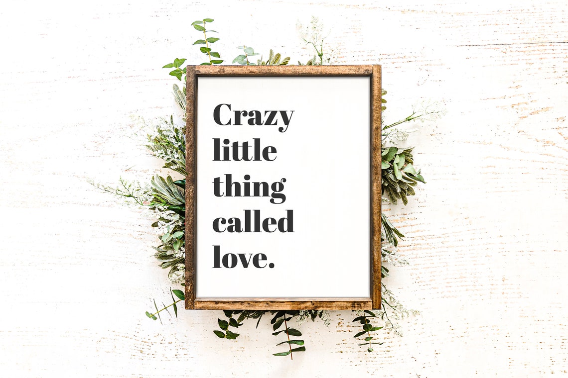 Crazy Little Thing Called Love Minimalist Typography Wall Art - Image 2
