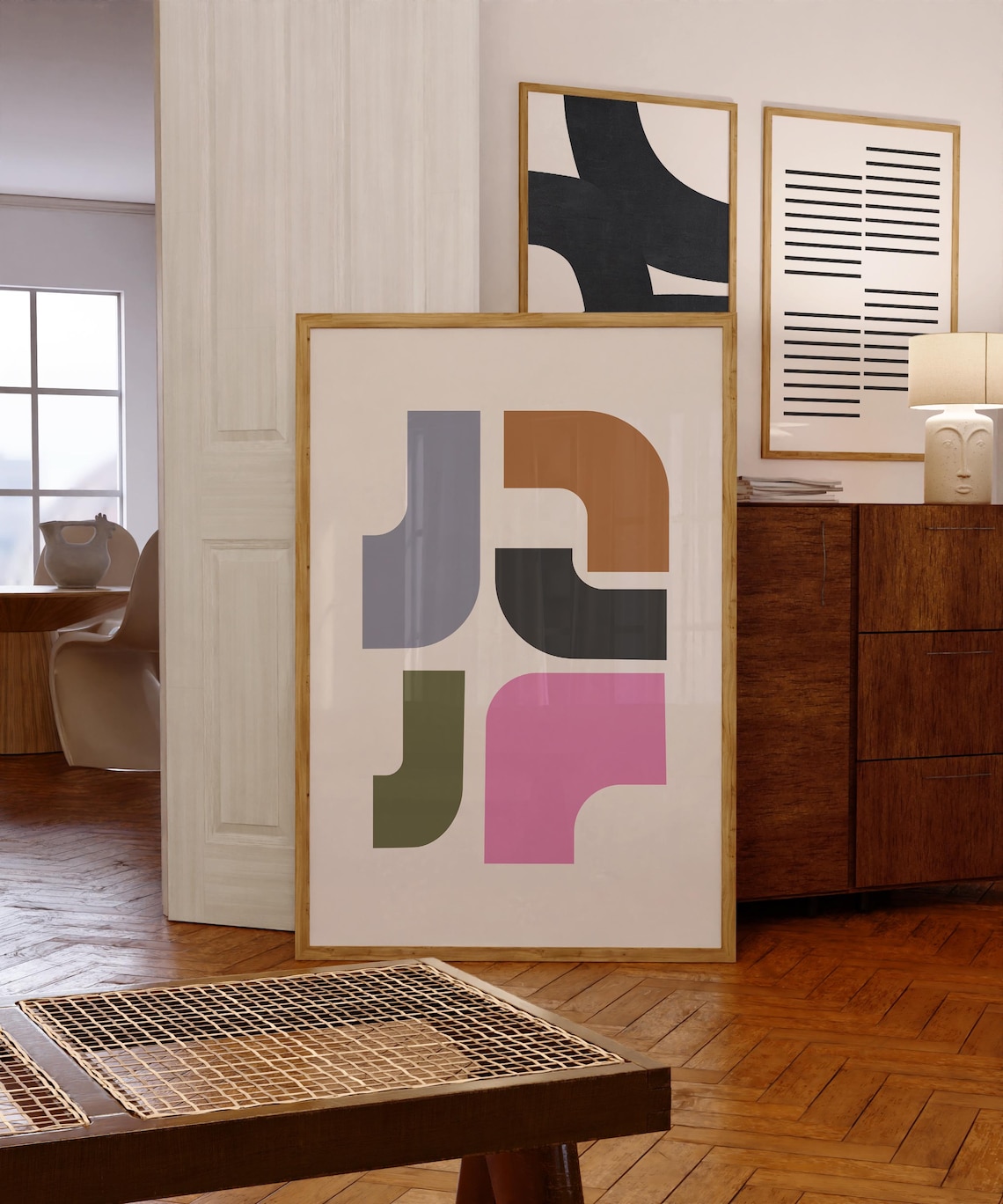 Mid Century Organic Geometric Shape Art Print