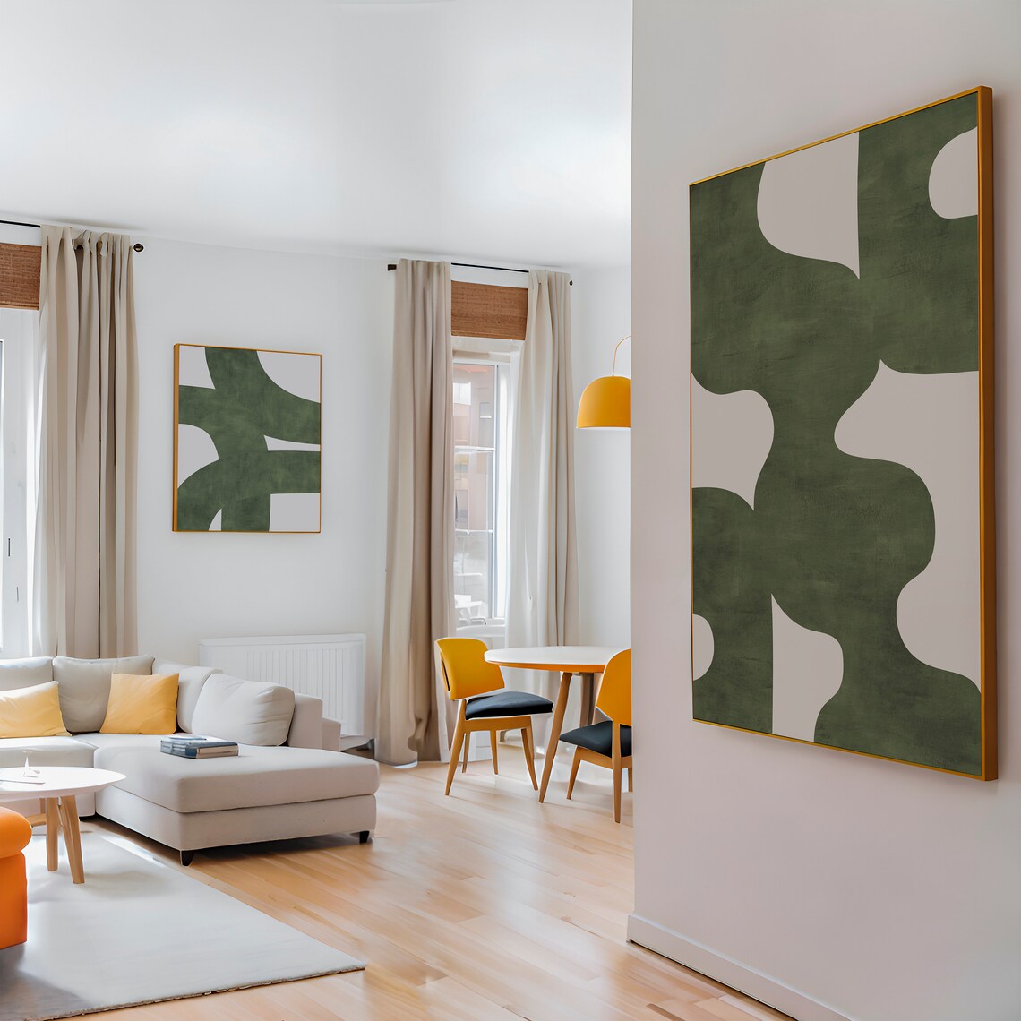 Midcentury Modern Minimalist Wall Art, Retro Decor - Image 3