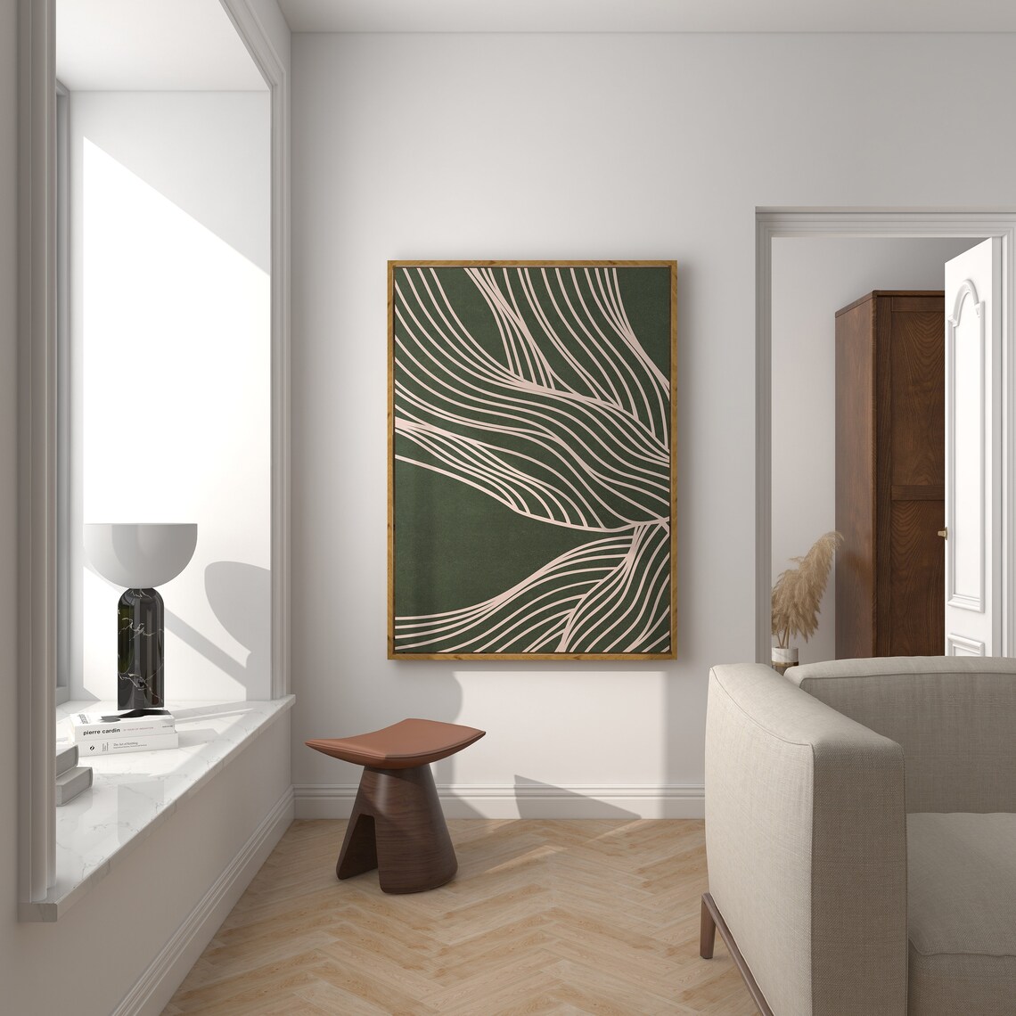 Mid Century Organic Lines Wall Art, Easter Gift - Image 3
