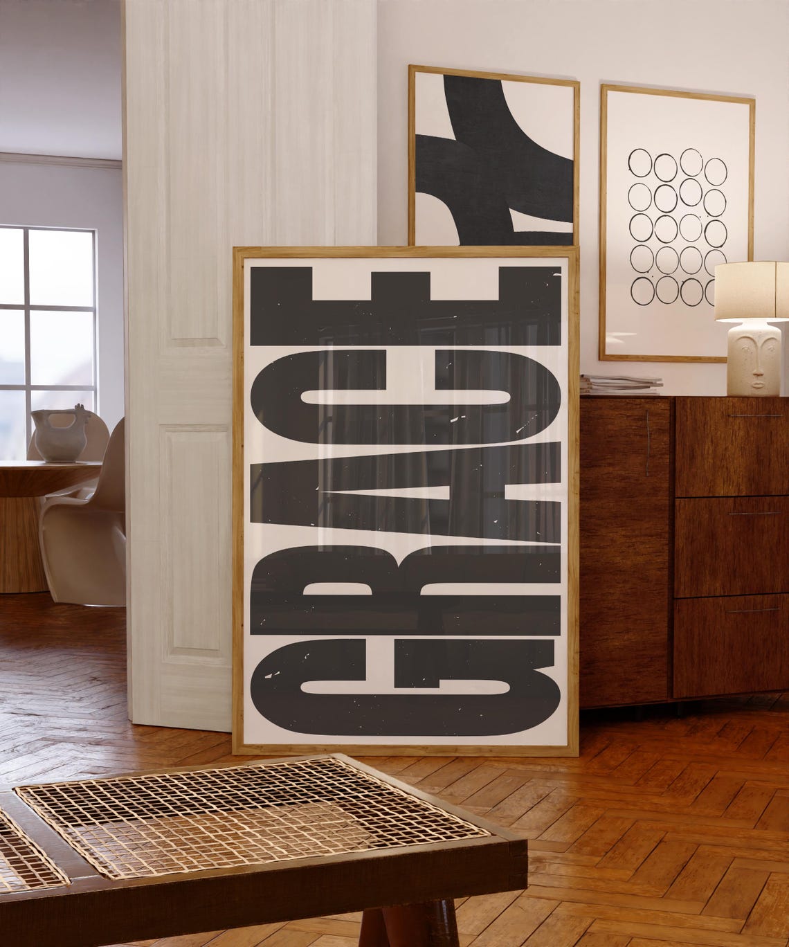 Grace Bold Black Lettering Typography Minimalist Statement Poster