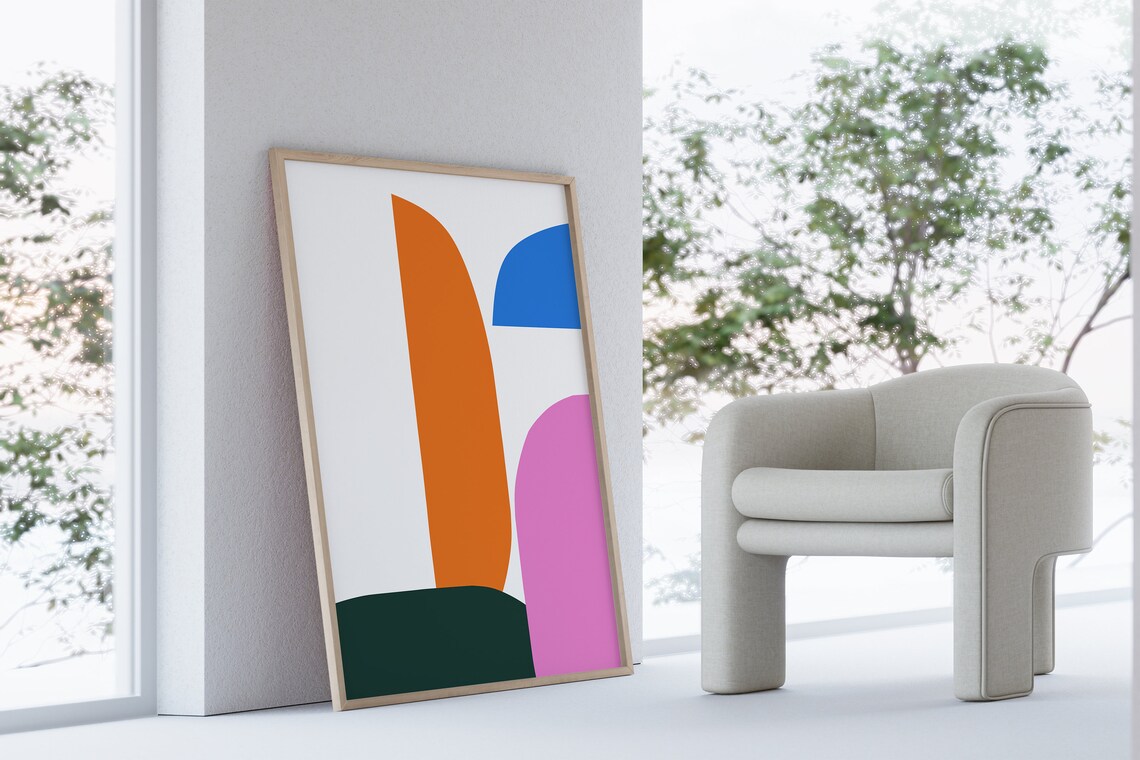 Modern Minimalist Japandi Art Poster, Contemporary Painting - Image 3