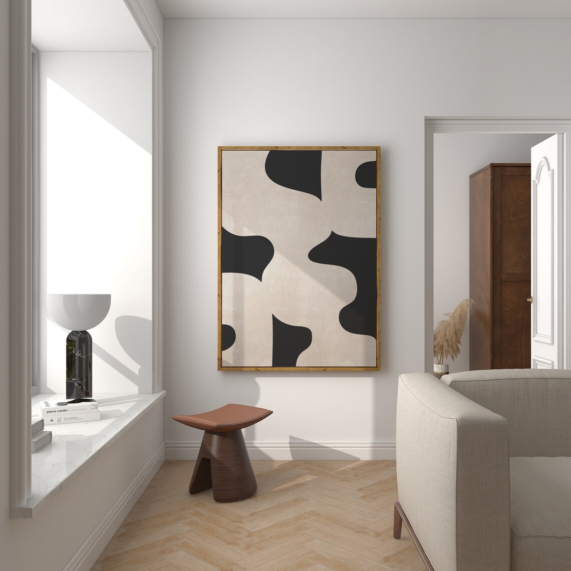 Organic Lines Mid-Century Minimalist Wall Art Print - Image 3