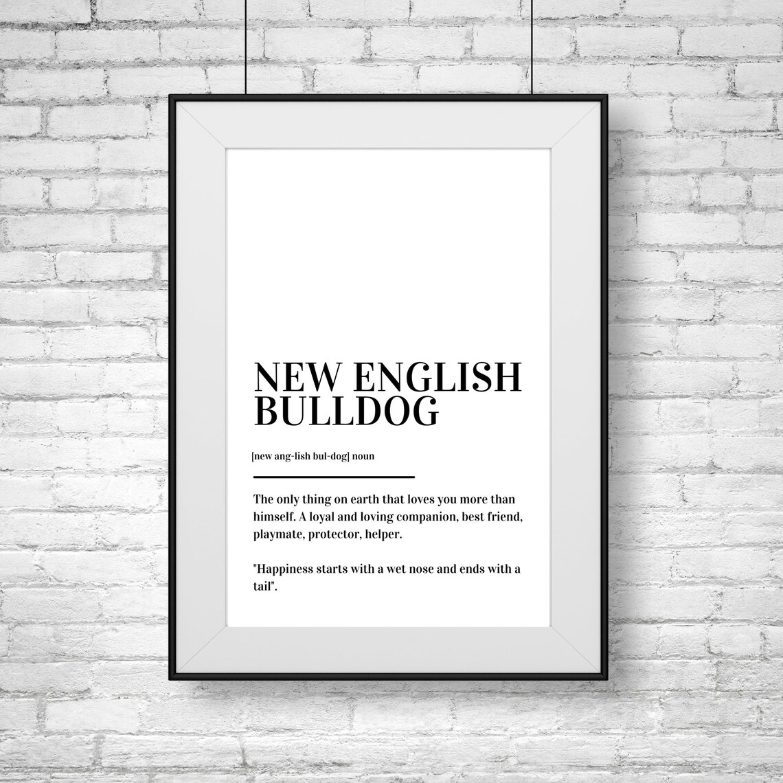 New English Bulldog Definition Dog Breed Dictionary Loyal Pup Poster - Image 2