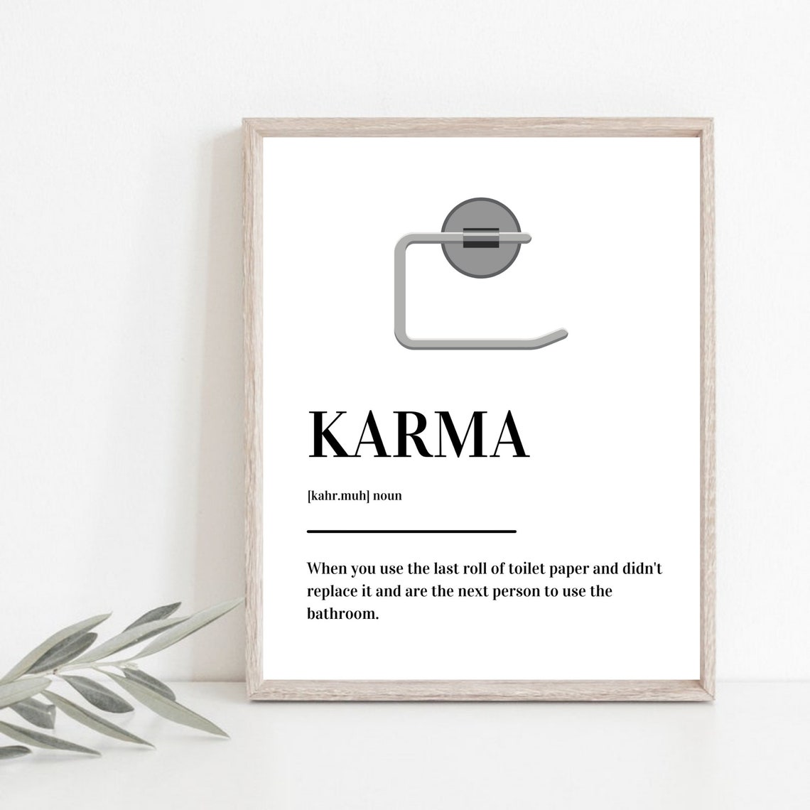 Karma Definition Funny Bathroom Quote Dictionary Style Poster - Image 4