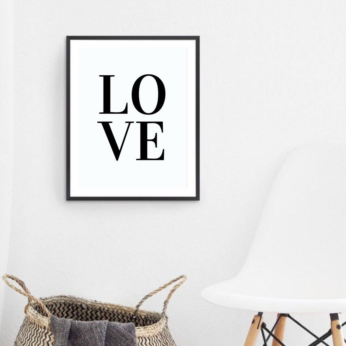 Love Bold Serif Typography Minimalist Black White Modern Poster - Image 3
